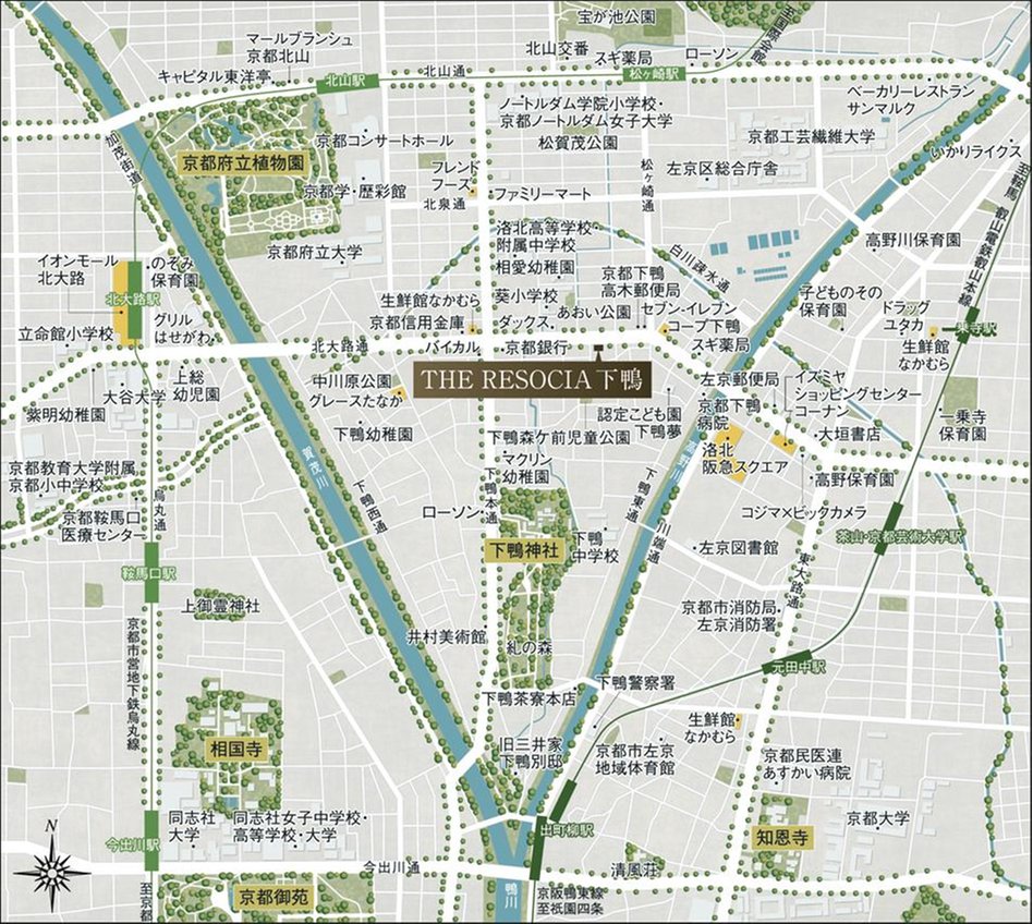 THE RESOCIA 下鴨の現地案内図