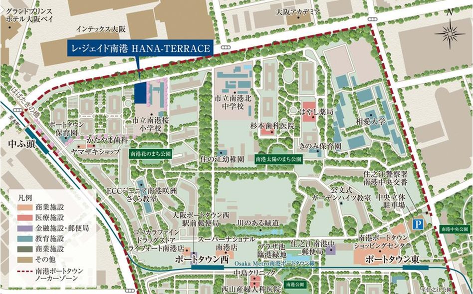 レ・ジェイド南港 HANA-TERRACEの現地案内図