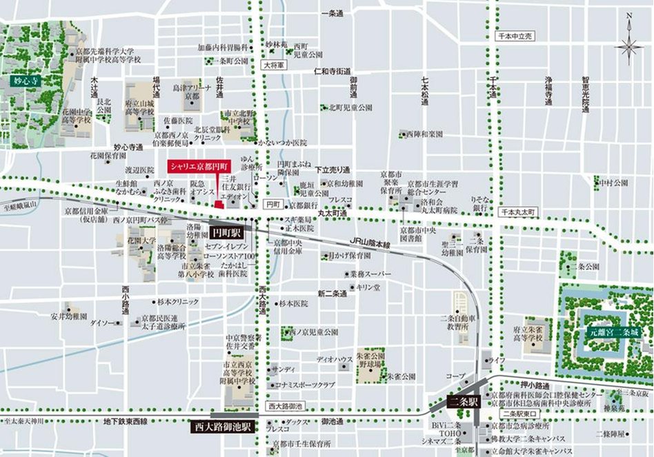 シャリエ京都円町の現地案内図