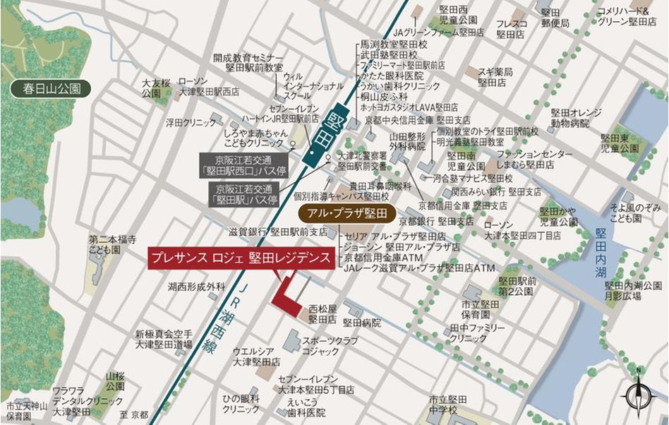 プレサンス ロジェ 堅田レジデンスの現地案内図