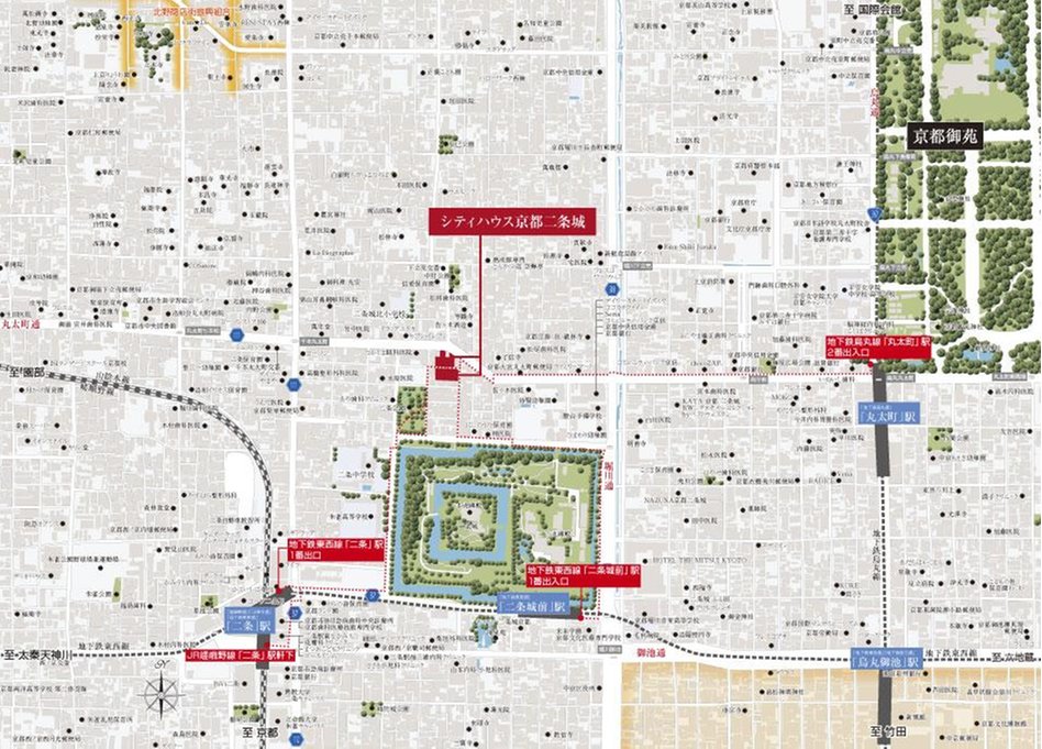 シティハウス京都二条城の現地案内図