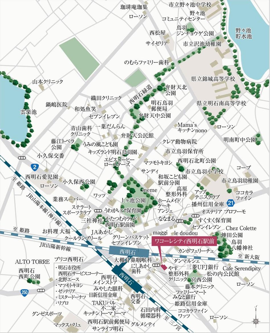 ワコーレシティ西明石駅前の現地案内図