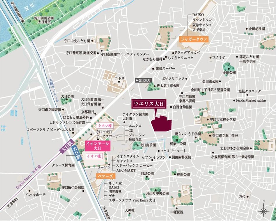 ウエリス大日の現地案内図