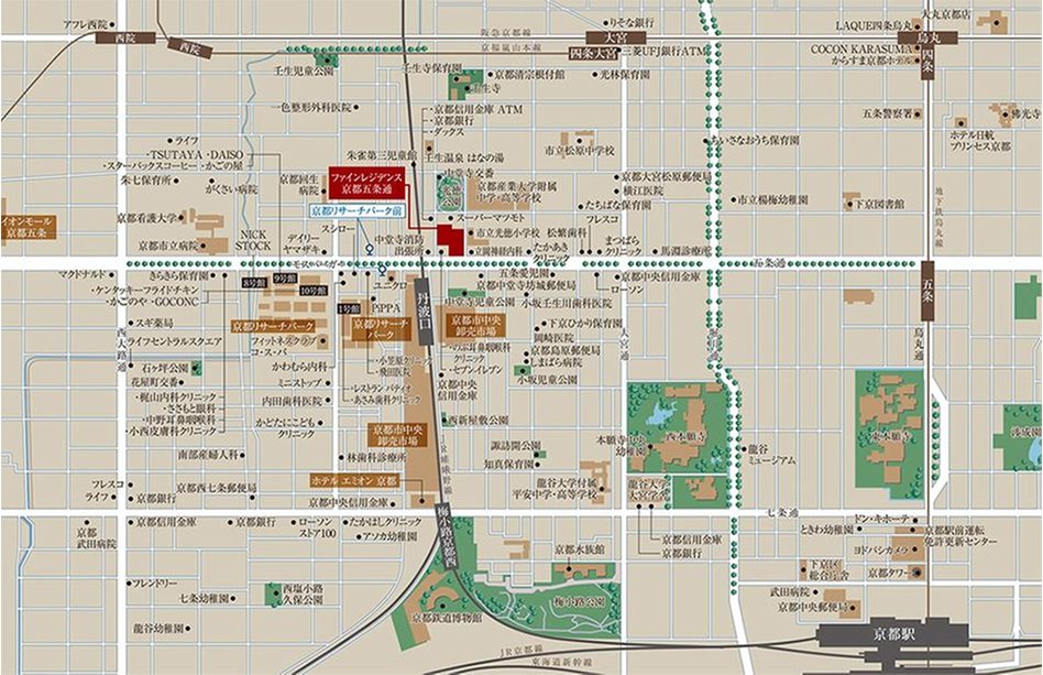 ファインレジデンス京都五条通の現地案内図