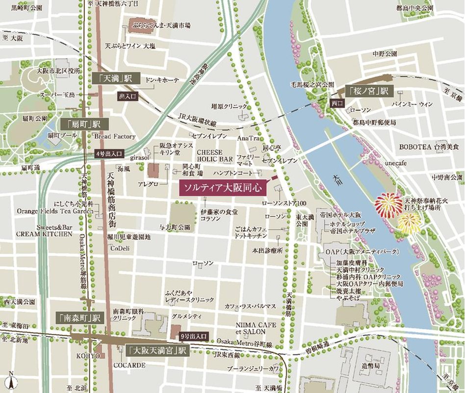 ソルティア大阪同心の現地案内図