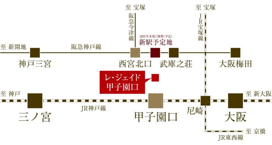 レ・ジェイド甲子園口の交通アクセス図