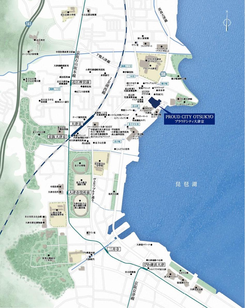 プラウドシティ大津京の現地案内図