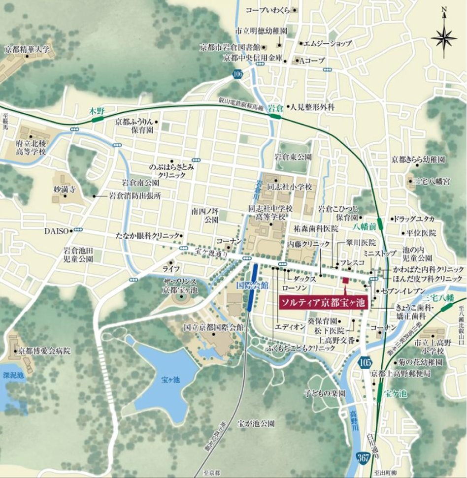 ソルティア京都宝ヶ池の現地案内図