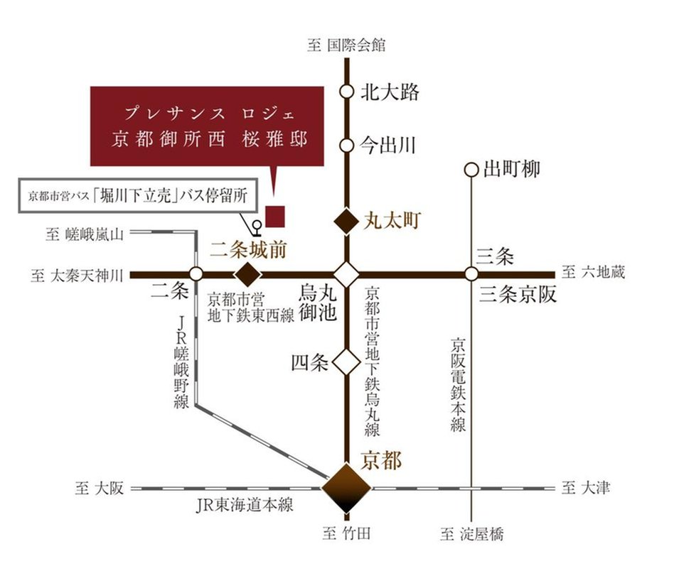 プレサンス ロジェ 京都御所西 桜雅邸の立地・アクセス画像