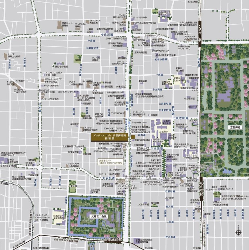 プレサンス ロジェ 京都御所西 桜雅邸の現地案内図