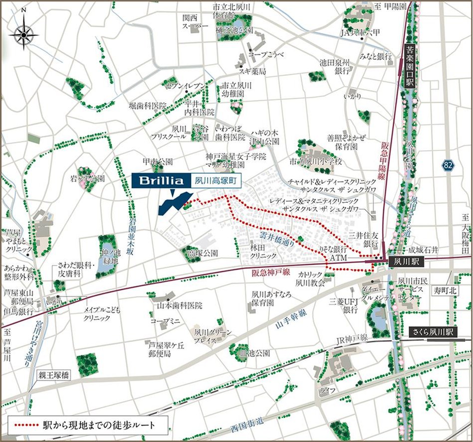Brillia(ブリリア) 夙川高塚町の現地案内図
