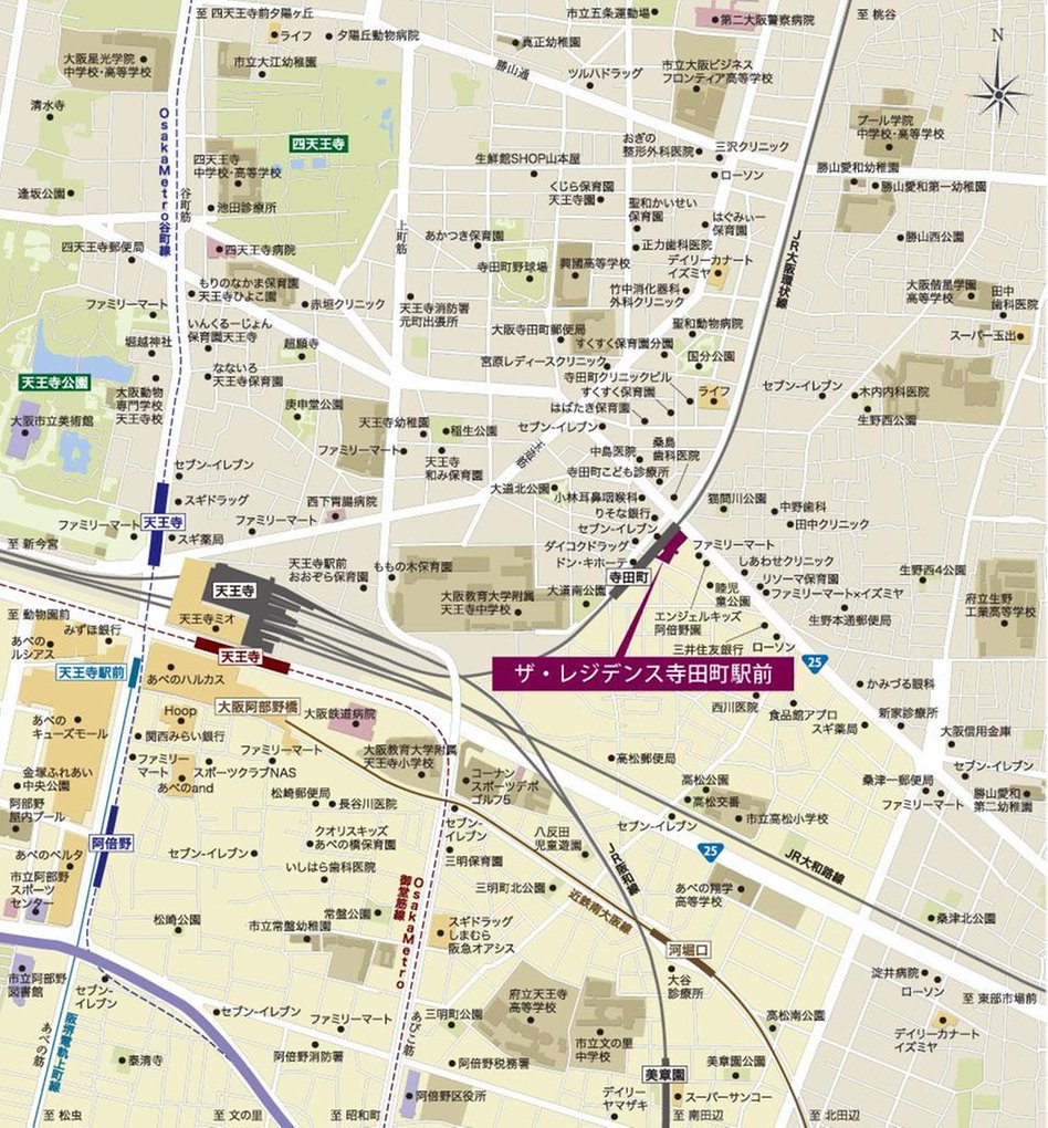 ザ・レジデンス寺田町駅前(阿倍野区天王寺町北PJ)の現地案内図
