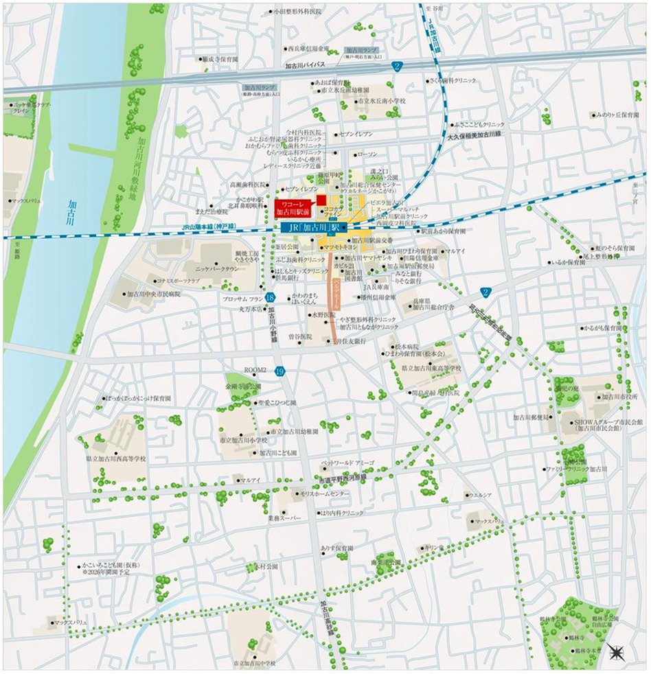 ワコーレ加古川駅前の現地案内図