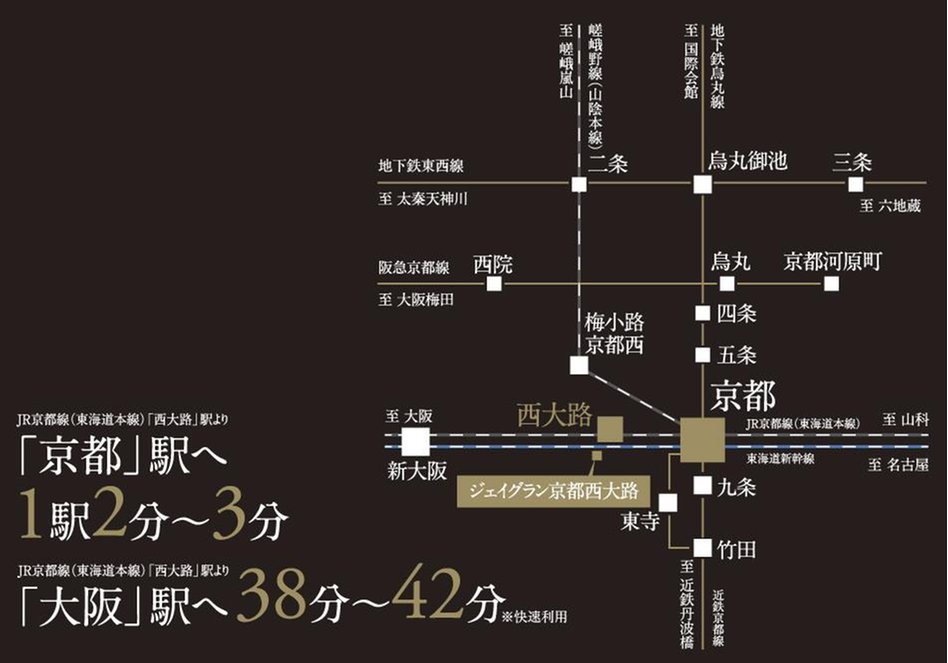 ジェイグラン京都西大路の交通アクセス図