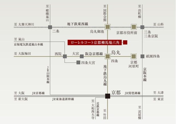 ローレルコート京都柳馬場六角の立地・アクセス画像