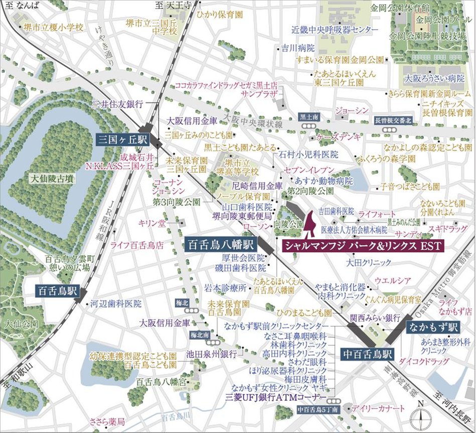 シャルマンフジ パーク＆リンクスESTの現地案内図