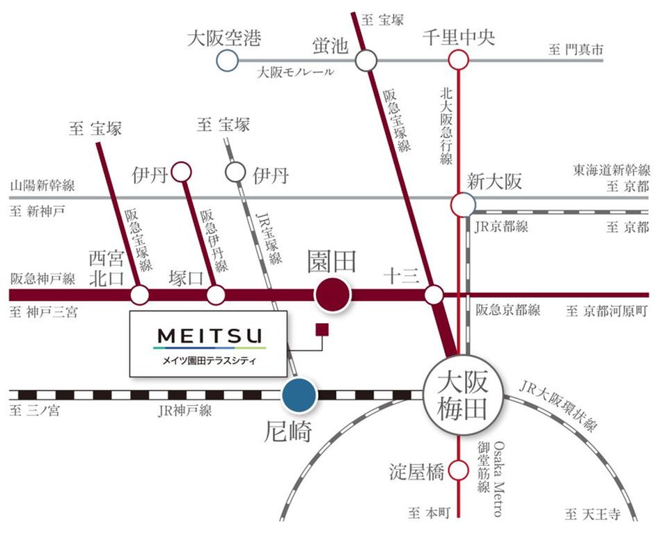 メイツ園田テラスシティの交通アクセス図