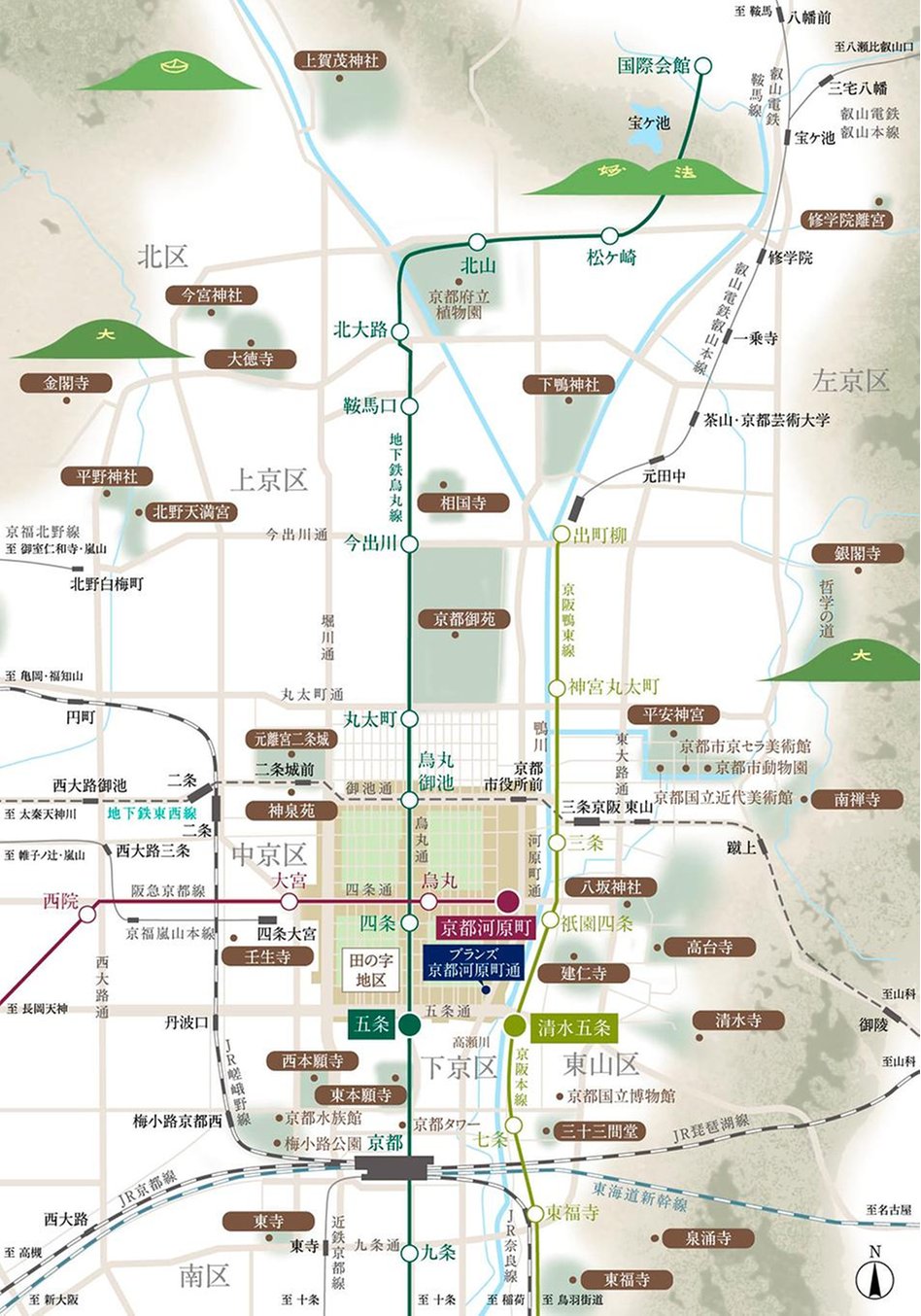 ブランズ京都河原町通の現地案内図