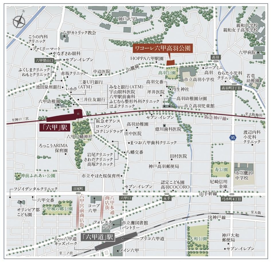 ワコーレ六甲高羽公園の現地案内図