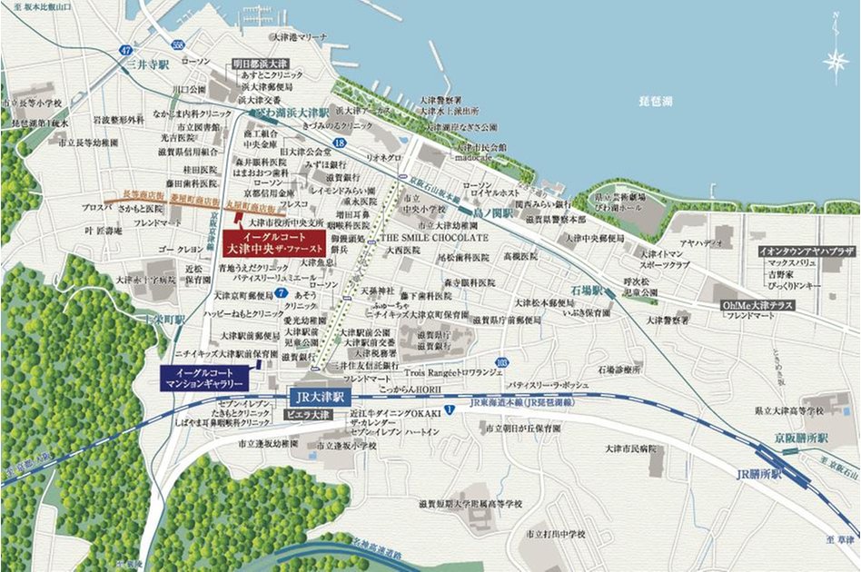 イーグルコート大津中央ザ・ファーストの現地案内図