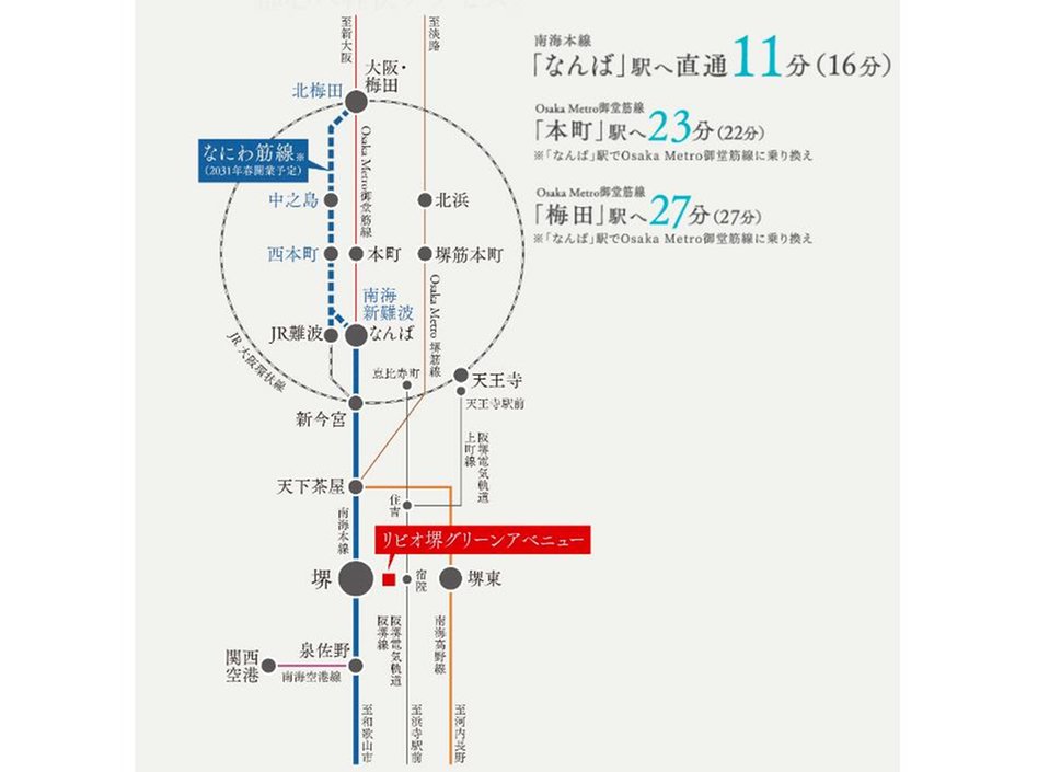 リビオ堺グリーンアベニューの交通アクセス図