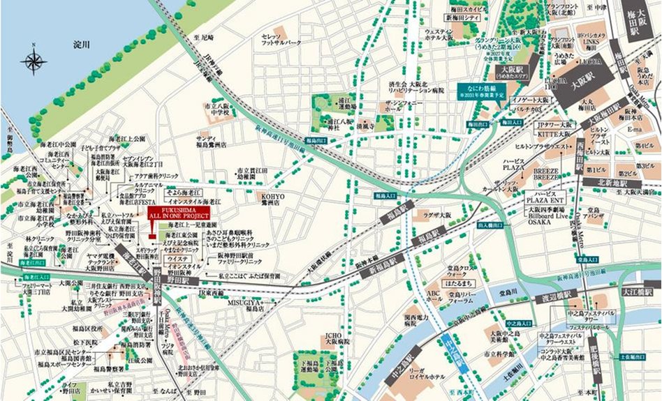 FUKUSHIMA ALL IN ONE PROJECTの現地案内図