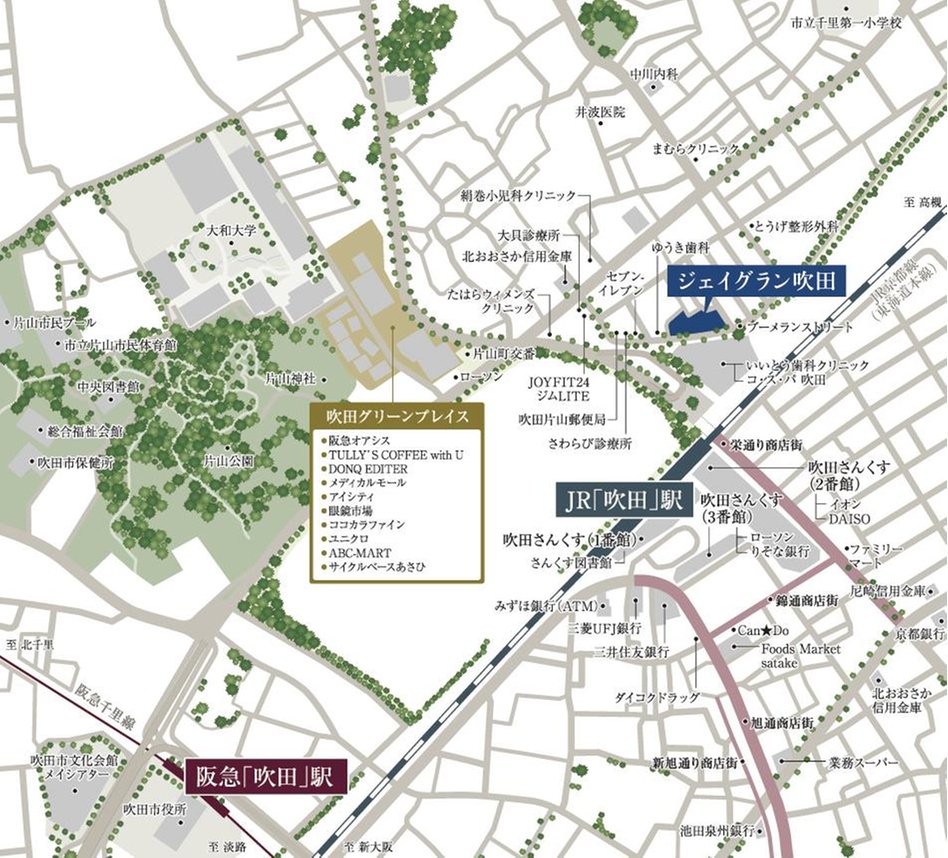 ジェイグラン吹田の現地案内図