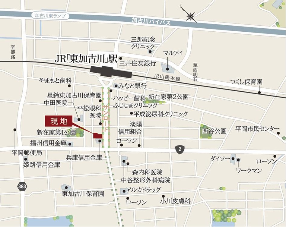 リベール東加古川駅前通りの現地案内図