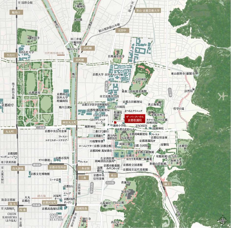 ザ・パークハウス 京都聖護院の現地案内図