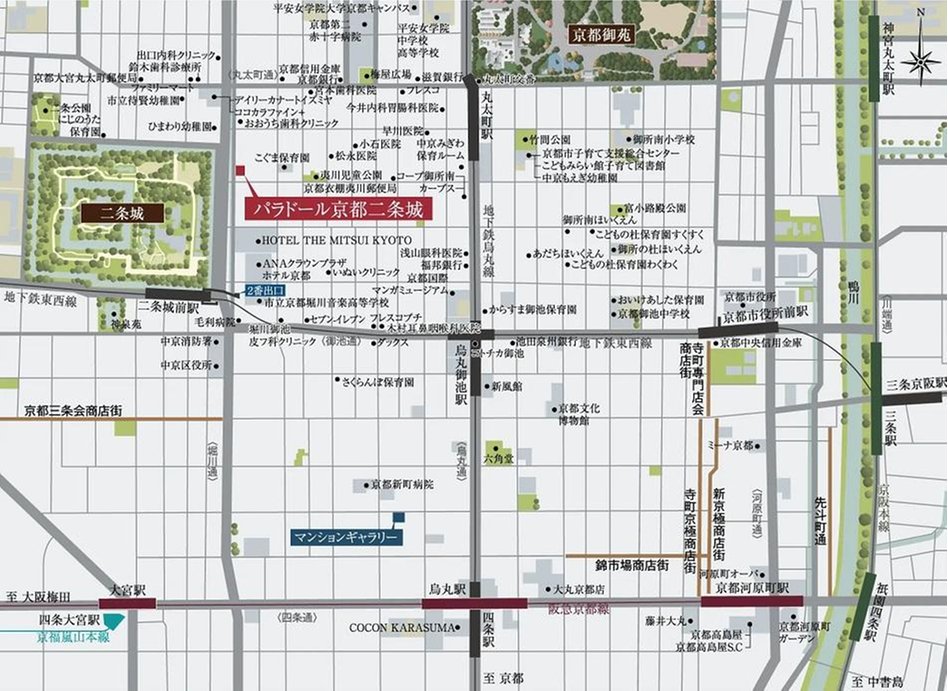 パラドール京都二条城の現地案内図
