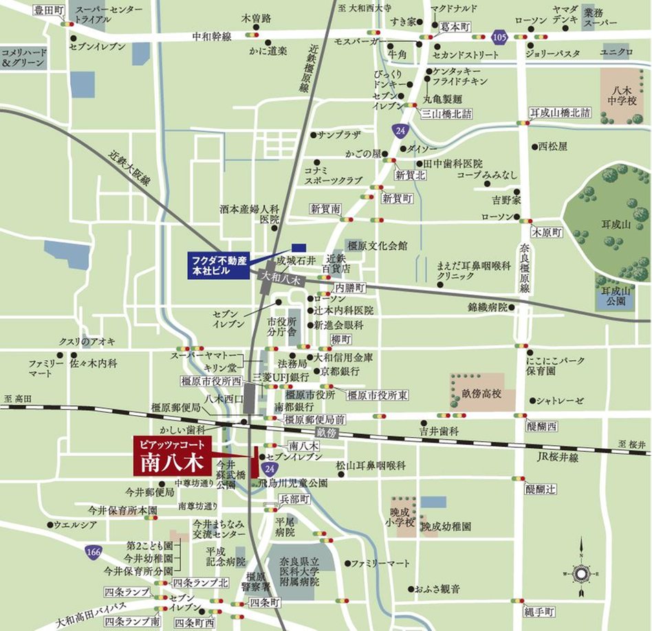 ピアッツァコート南八木の現地案内図