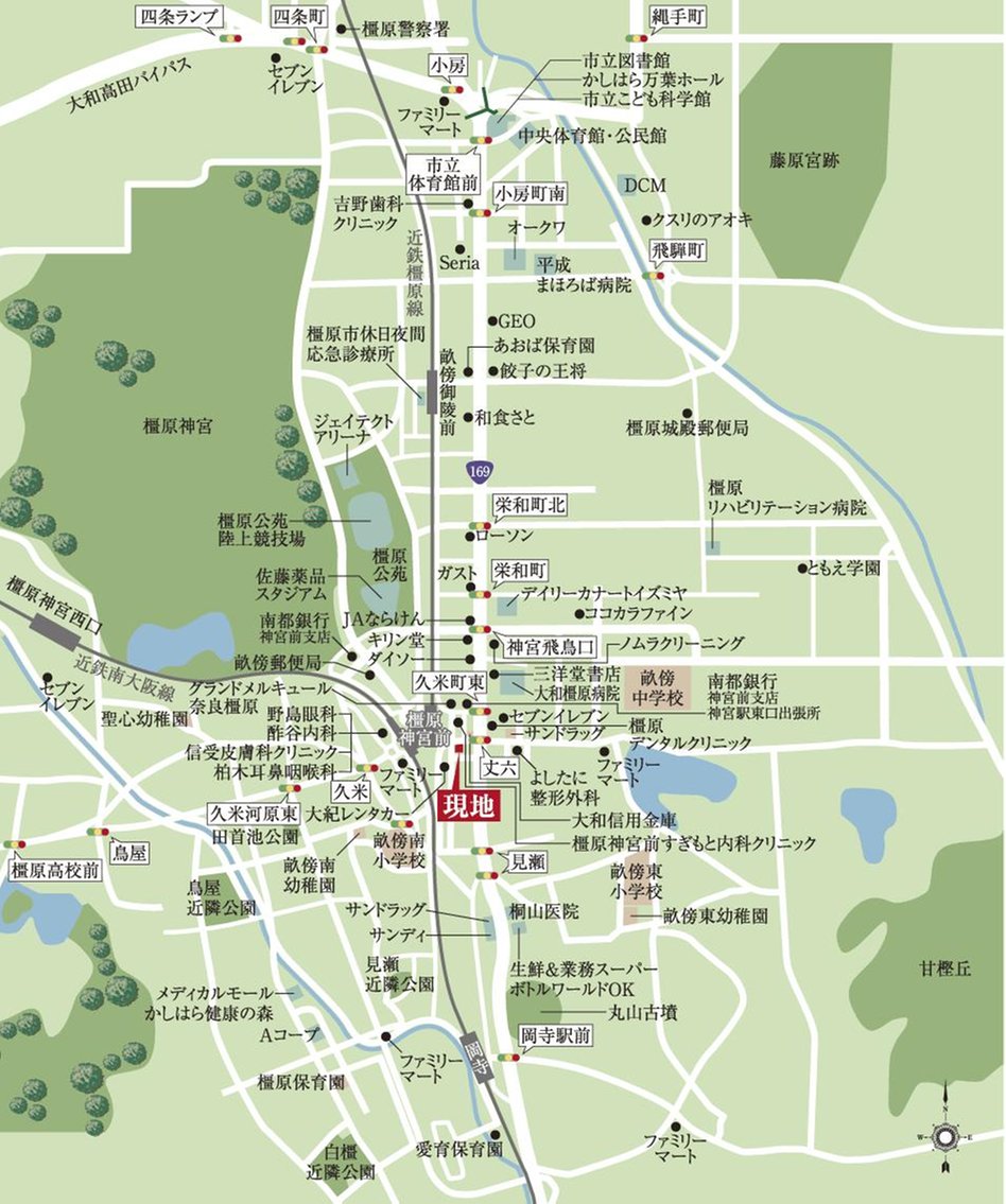 ピアッツァレジデンス橿原神宮駅前の現地案内図