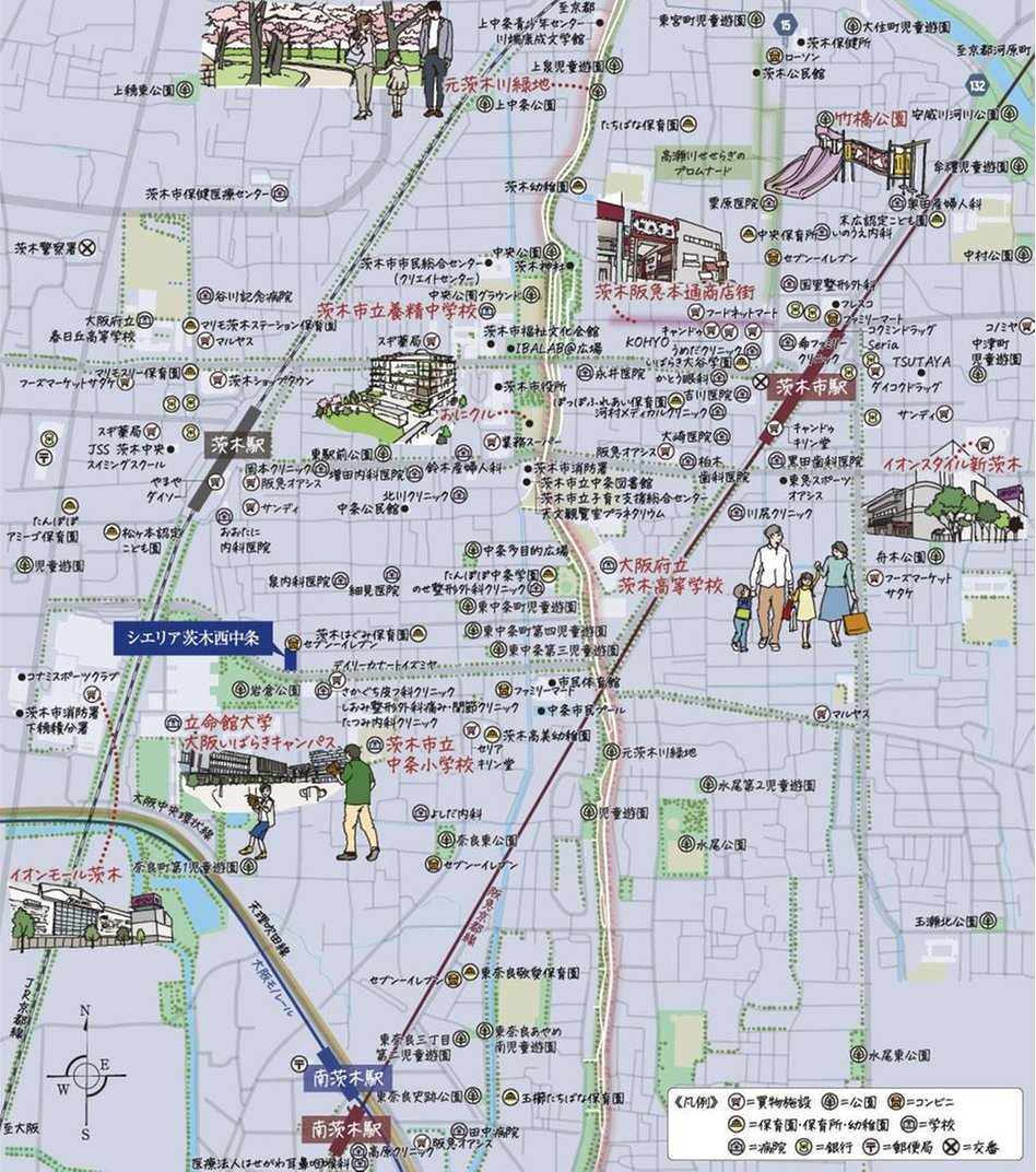 シエリア茨木西中条の現地案内図