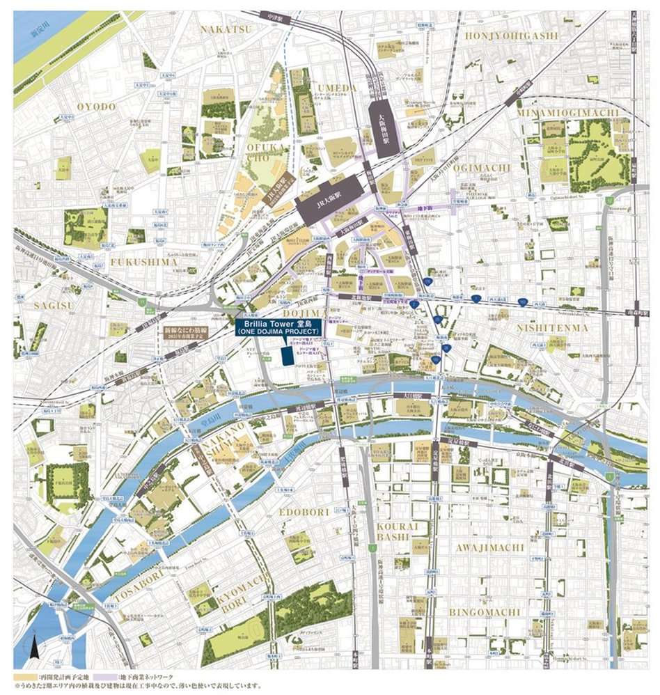 Brillia(ブリリア) Tower 堂島の現地案内図