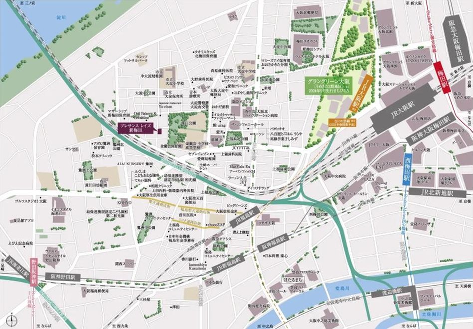 プレサンス レイズ 新梅田の現地案内図
