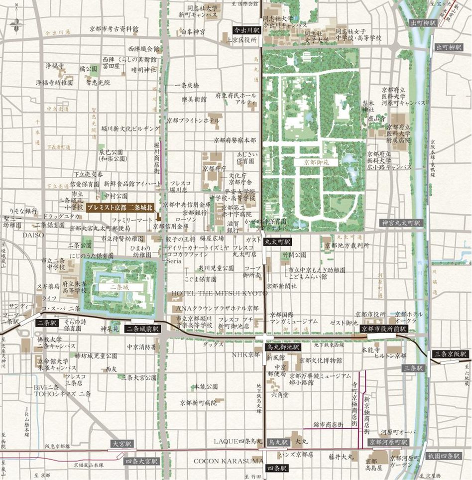 プレミスト京都 二条城北の現地案内図