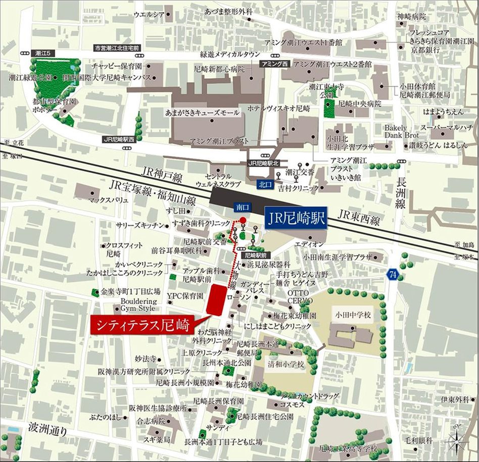 シティテラス尼崎の現地案内図