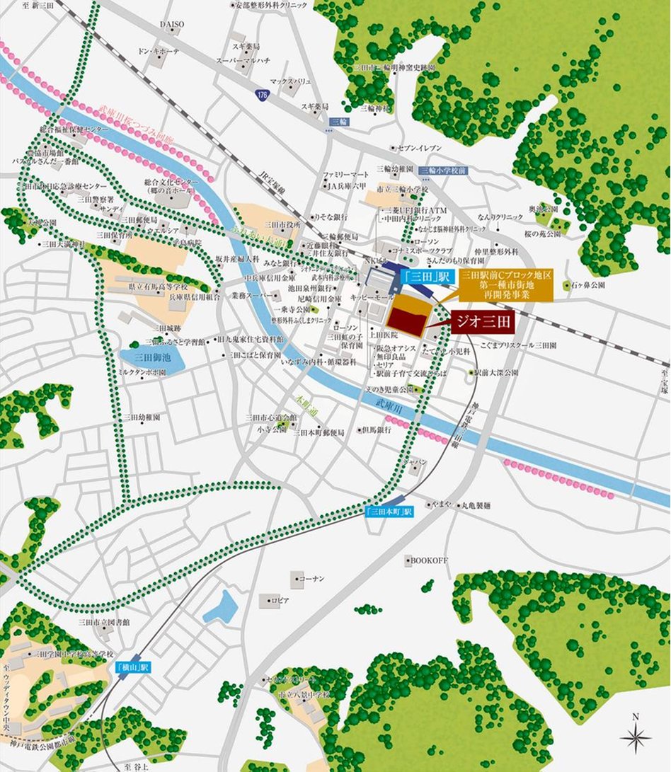 ジオ三田の現地案内図