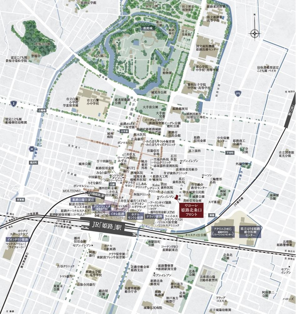 ワコーレ姫路北条口 フロントの現地案内図