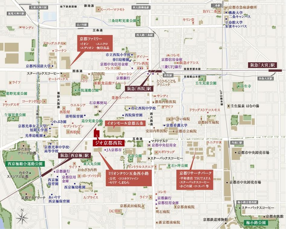 ジオ京都西院の現地案内図