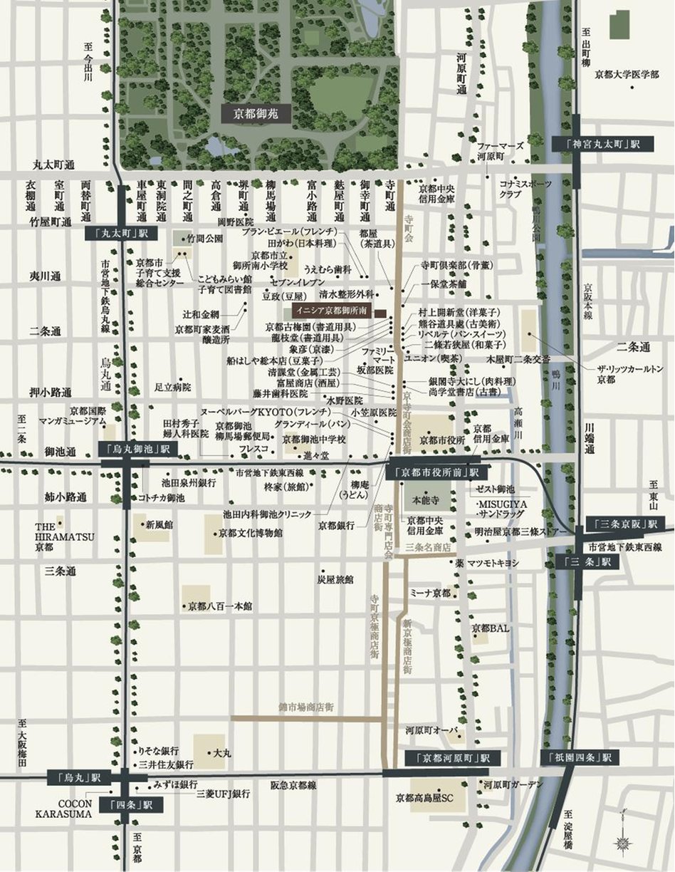 イニシア京都御所南の現地案内図