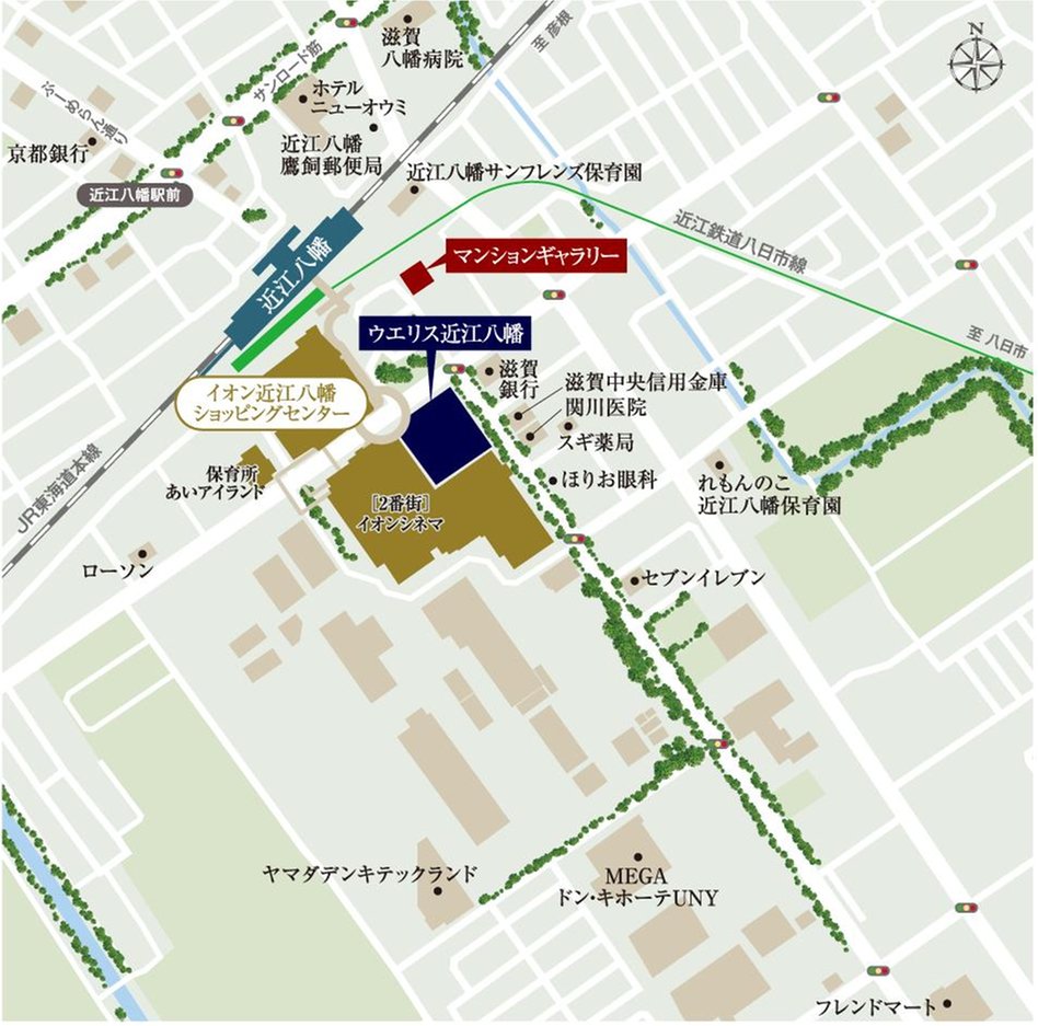 ウエリス近江八幡の現地案内図