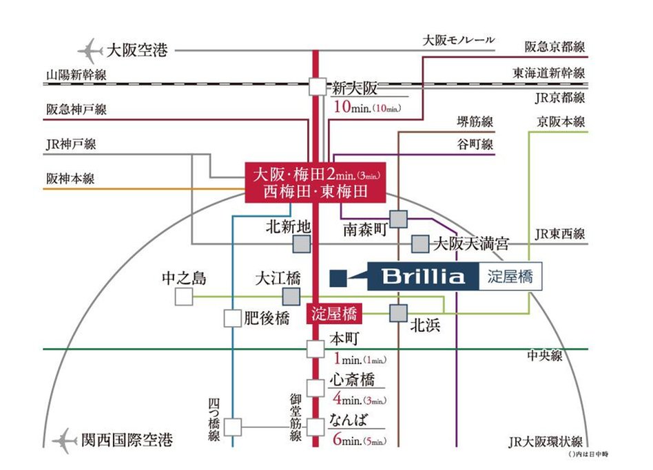 Brillia(ブリリア) 淀屋橋の交通アクセス図
