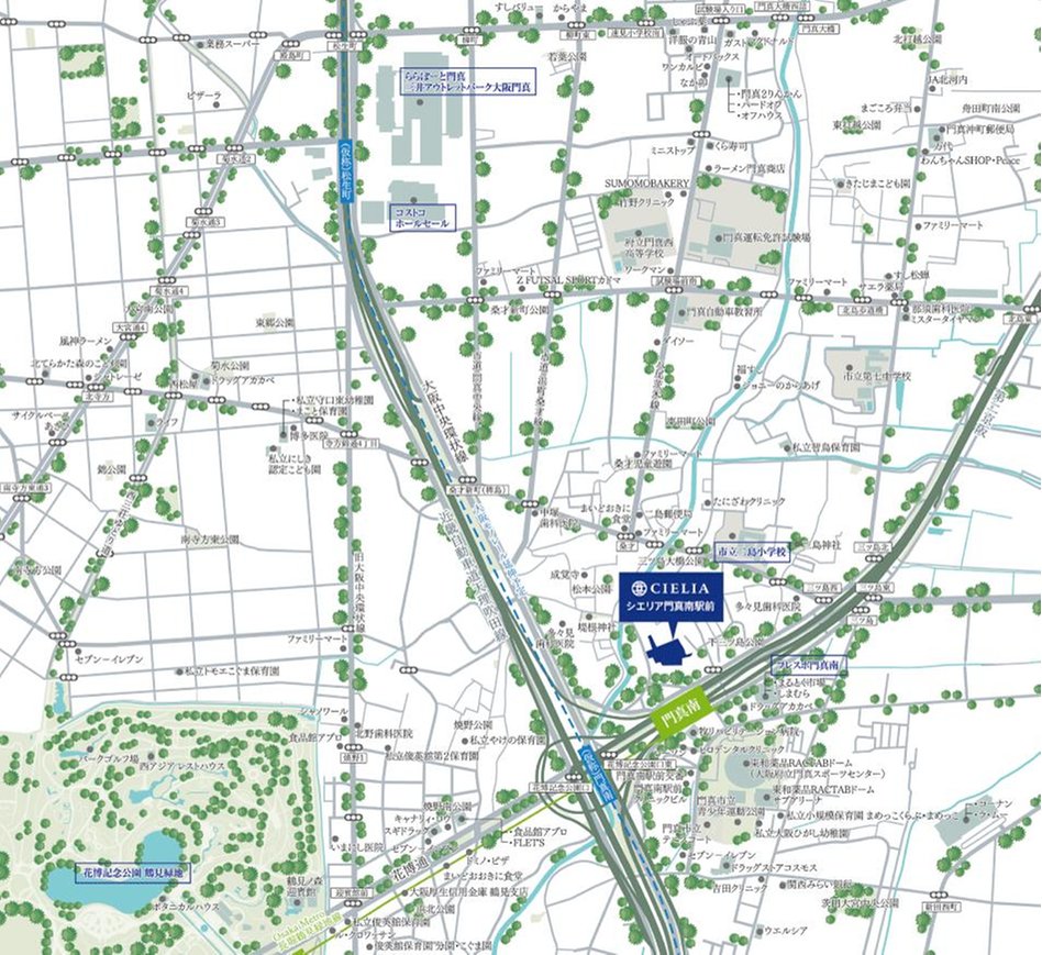 シエリア門真南駅前の現地案内図