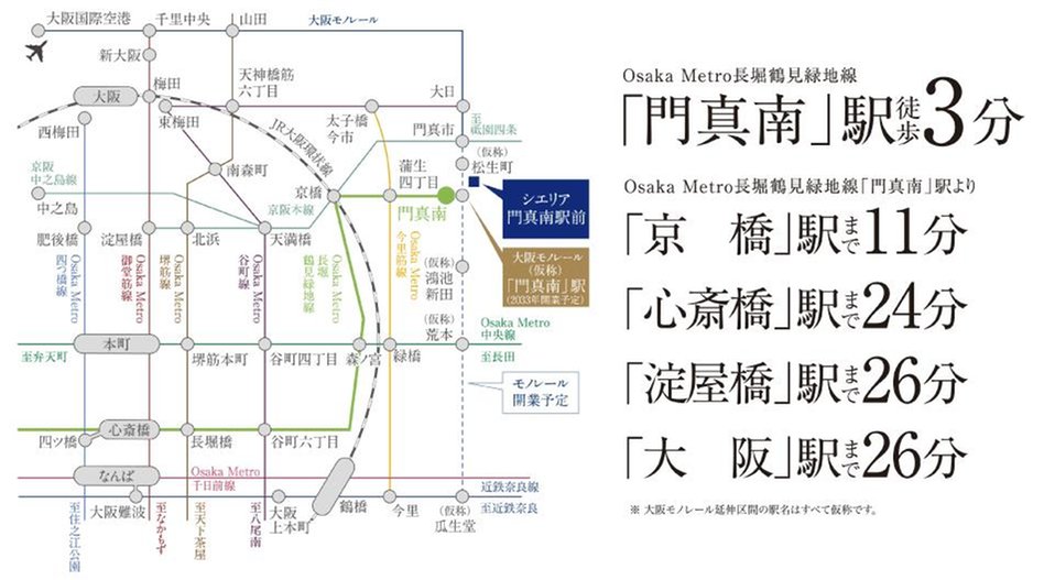 シエリア門真南駅前の交通アクセス図