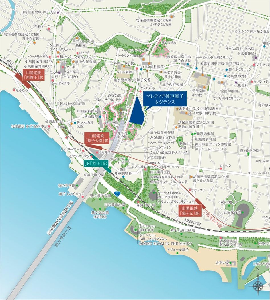 プレディア神戸舞子レジデンスの現地案内図