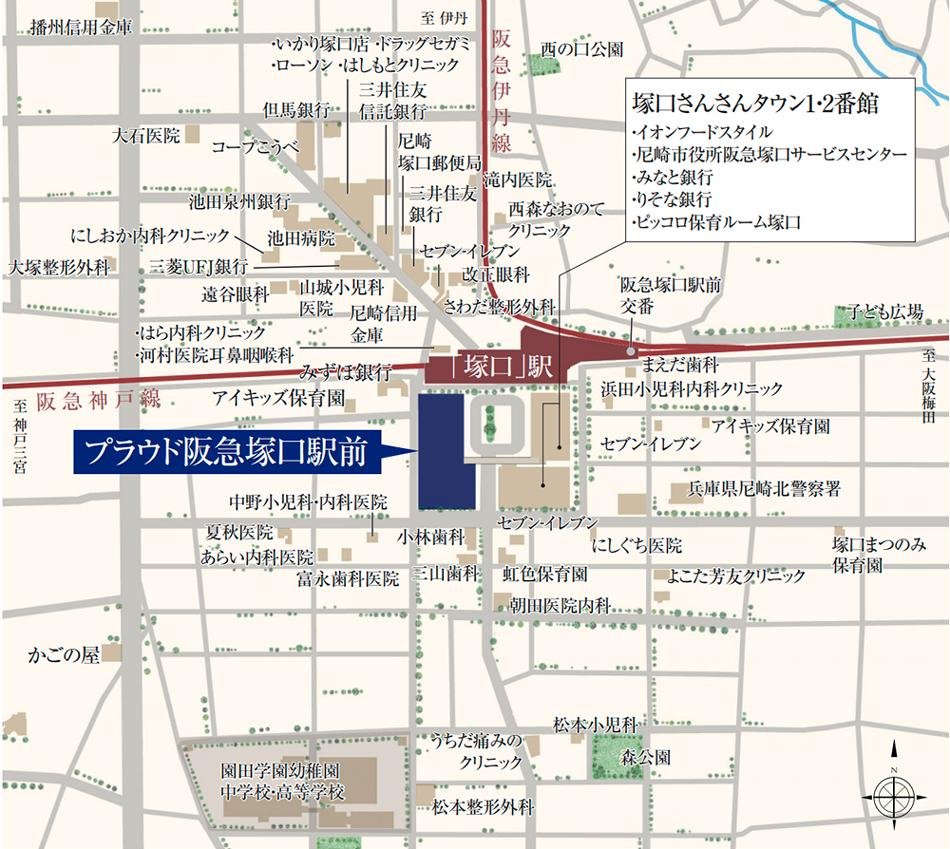 Suumo 周辺地図 プラウド阪急塚口駅前 新築マンション物件情報