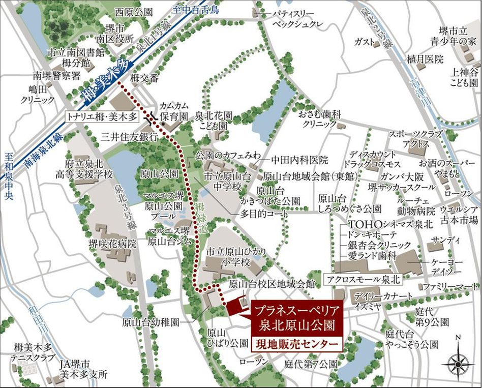 プラネスーペリア泉北原山公園の現地案内図