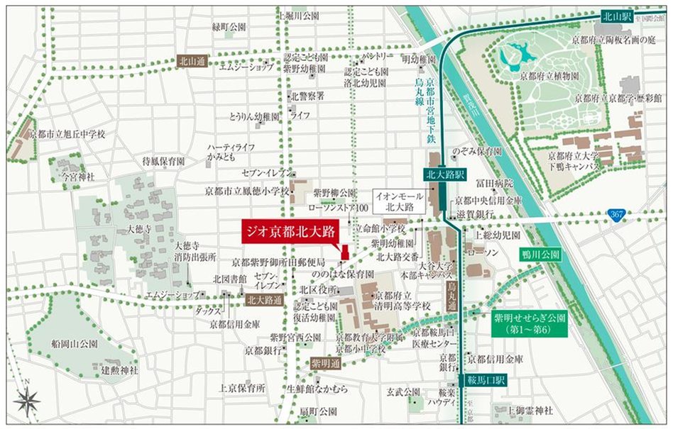 ジオ京都北大路の現地案内図