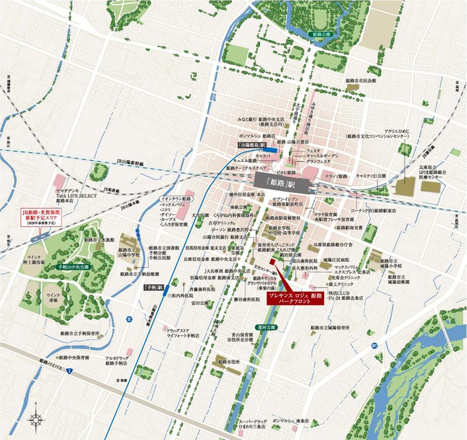 プレサンス ロジェ 姫路パークフロントの現地案内図